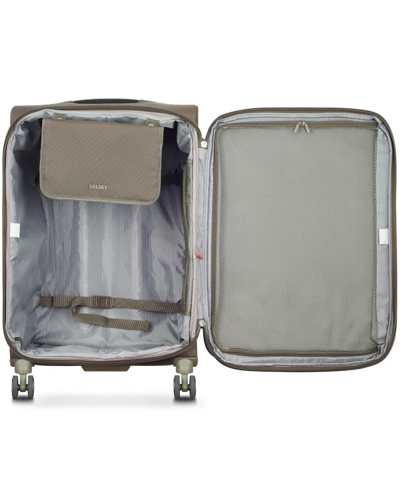 DELSEY Paris 71 Helium DLX 2.0 - 71 Cm Softcase 4-Double Wheeled Expandable Check-In Luggage Trolley - Mocha  | Best Price UAE